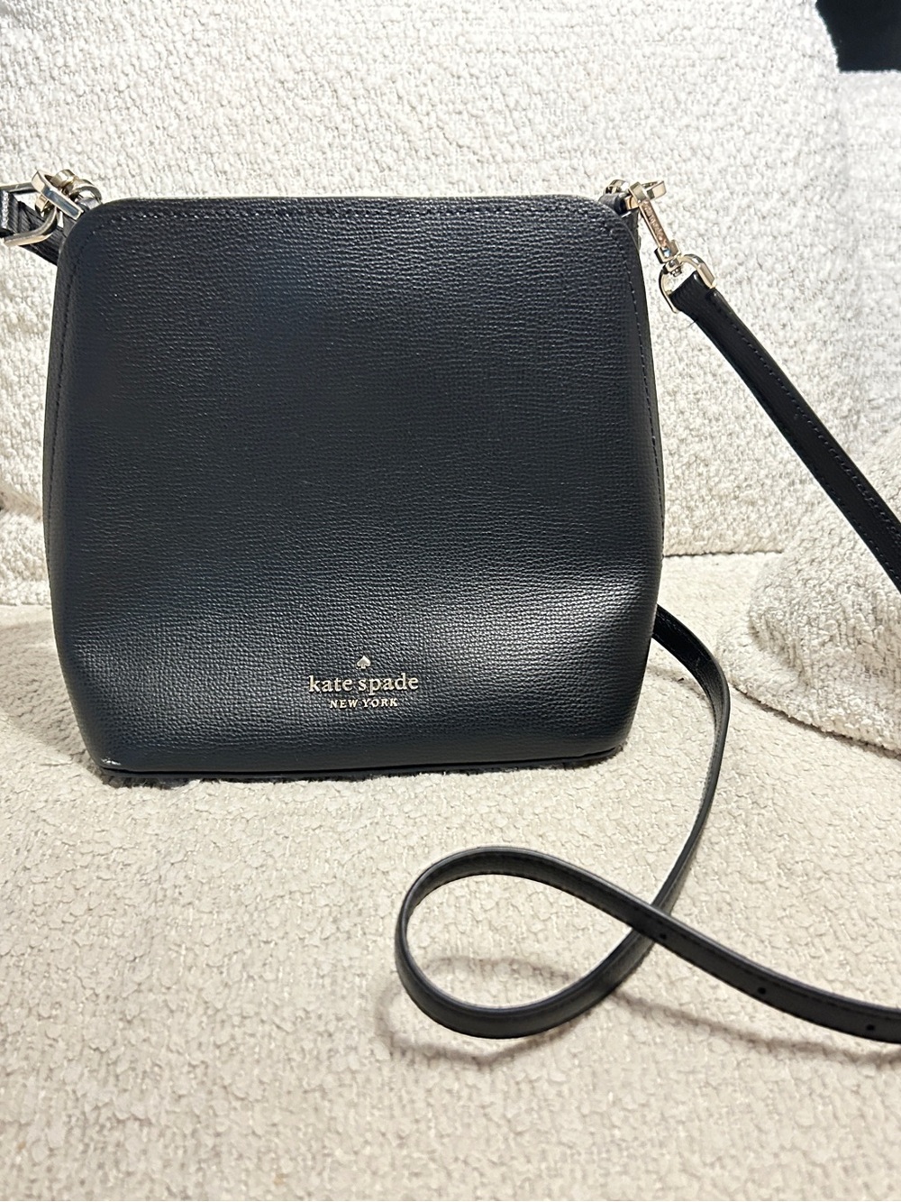 Kate Spade Darcy Small Bucket Bag Black Leather Crossbody WKR00439